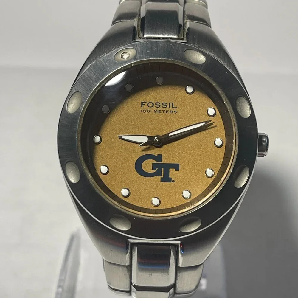 Georgia Tech Yellow Jackets NCAA Stainless-Steel Men's Watch by Fossil NEW